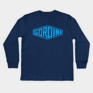 Gordini emblem - Trintignant, Behra, Manzon, Wimille, Sommer - Gordini blue print Kids Long Sleeve T-Shirt